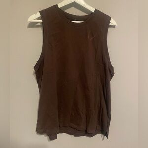 Fabletics Brown Boxy‎ Sleeveless Muscle Tee large